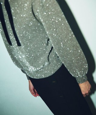 GRACE CONTINENTAL ラメニットパーカー ブラウン