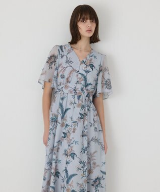 GRACE CONTINENTAL シノワズリプリントワンピース ブルー