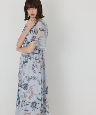 GRACE CONTINENTAL シノワズリプリントワンピース ブルー