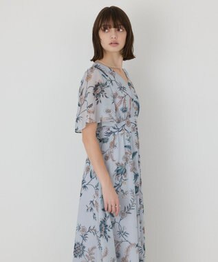 GRACE CONTINENTAL シノワズリプリントワンピース ブルー