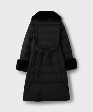 GRACE CONTINENTAL ファーカラーロングダウン ブラック