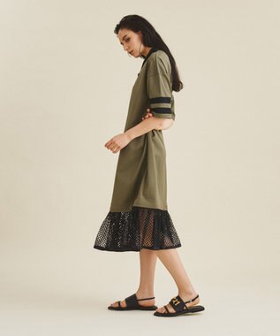 355y*美品 ダイヤグラム グレースコンチネンタルメッシュコンビ ワンピース. メッシュコンビシャツワンピース / GRACE CONTINENTAL | GRACE