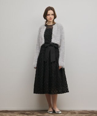 GRACE CONTINENTAL フェザーショートボレロ シルバー