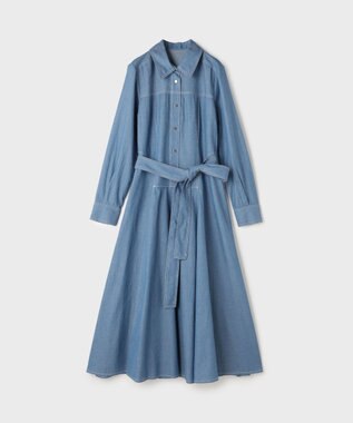 GRACE CONTINENTAL シャツフレアワンピース ブルー