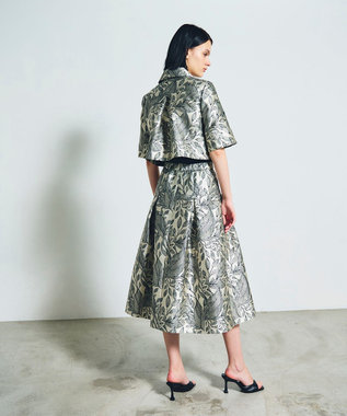 GRACE CONTINENTAL ボタニカルジャガードスカート キナリ