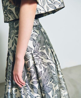 GRACE CONTINENTAL ボタニカルジャガードスカート キナリ