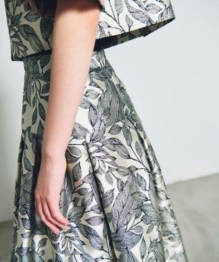 GRACE CONTINENTAL ボタニカルジャガードスカート キナリ