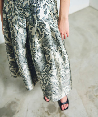 GRACE CONTINENTAL ボタニカルジャガードスカート キナリ