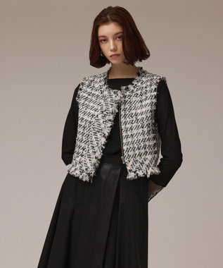 GRACE CONTINENTAL コンパクトツイードベスト キナリ