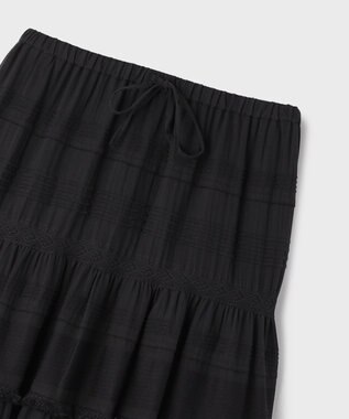 GRACE CONTINENTAL ピンタックティアードスカート ブラック