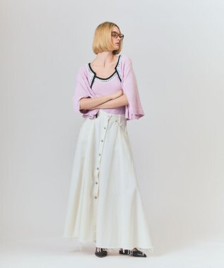 GRACE CONTINENTAL サーキュラーデニムスカート ホワイト