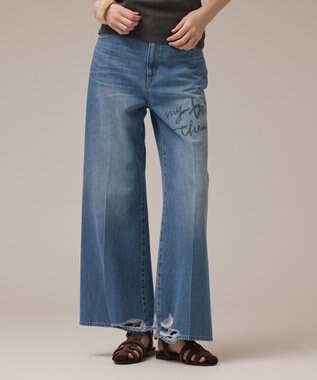 GRACE CONTINENTAL バギ－デニムパンツ (My Beautiful Things) ブルー