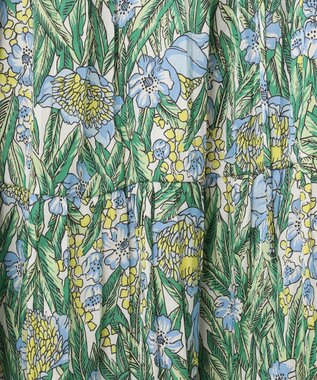 GRACE CONTINENTAL フラワープリントティアードミニワンピース グリーン