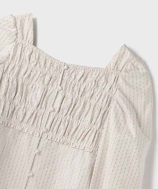 GRACE CONTINENTAL ラメドットタフタジャガードトップ キナリ