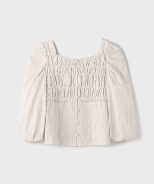 GRACE CONTINENTAL ラメドットタフタジャガードトップ キナリ