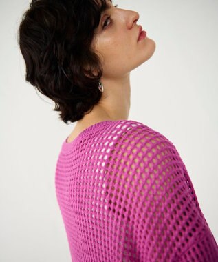 GRACE CONTINENTAL メッシュドルマン2WAYニット ピンク