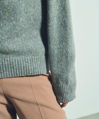 GRACE CONTINENTAL カシミヤ混ラメニットトップ グレー