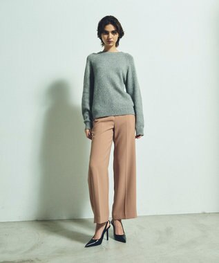 GRACE CONTINENTAL カシミヤ混ラメニットトップ グレー