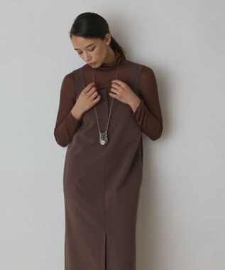 GRACE CONTINENTAL スーツ地ジャンパ－スカート ブラウン