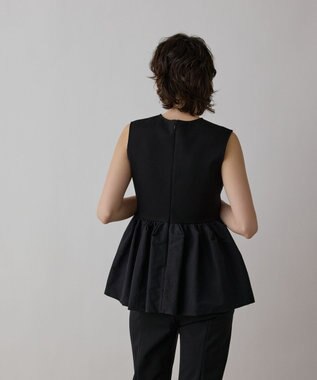 GRACE CONTINENTAL タフタペプラムトップ ブラック