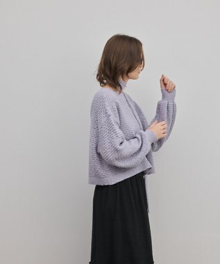 GRACE CONTINENTAL メッシュオーバーニットトップ ラベンダー