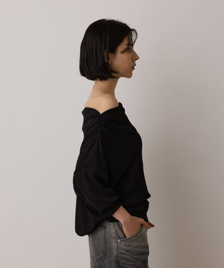 GRACE CONTINENTAL ドレープカットトップ ブラック