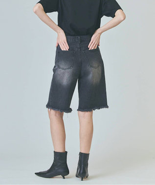 GRACE CONTINENTAL クラッシュハーフパンツ ブラック