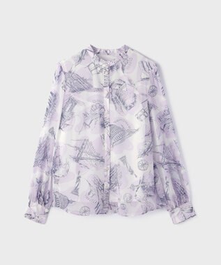 GRACE CONTINENTAL スカ－フタイブラウス ラベンダー