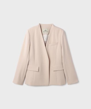 GRACE CONTINENTAL トリアセノーカラージャケット ベージュ