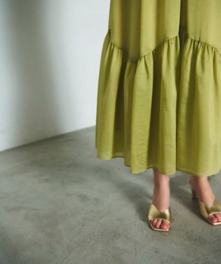 GRACE CONTINENTAL ティアードボリュームスカート イエロー