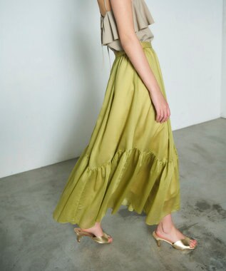 GRACE CONTINENTAL ティアードボリュームスカート イエロー