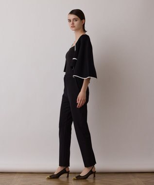 GRACE CONTINENTAL ストレッチテーパードパンツ ブラック