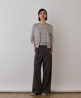 GRACE CONTINENTAL ブライトシアーニットカーディガン グレー