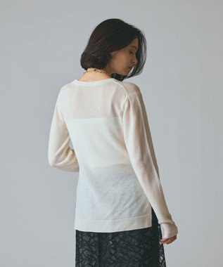 GRACE CONTINENTAL ボウ付ニットトップ ホワイト