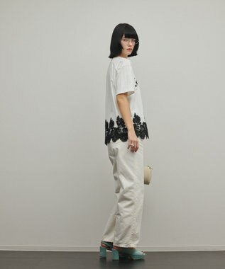 GRACE CONTINENTAL レースヘムロゴTシャツ ホワイト