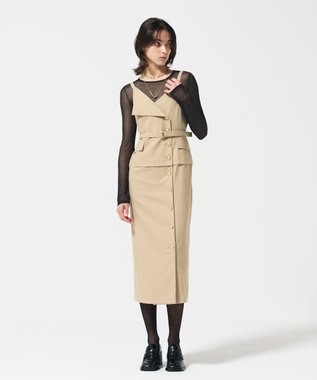 GRACE CONTINENTAL タイトテーラージャンパースカート ベージュ