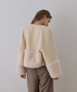 GRACE CONTINENTAL ウールボアジャケット キナリ