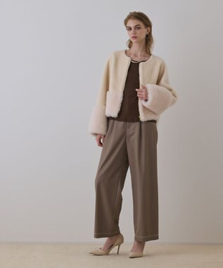 GRACE CONTINENTAL ウールボアジャケット キナリ