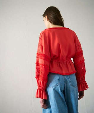 GRACE CONTINENTAL レースパッチブラウス オレンジ