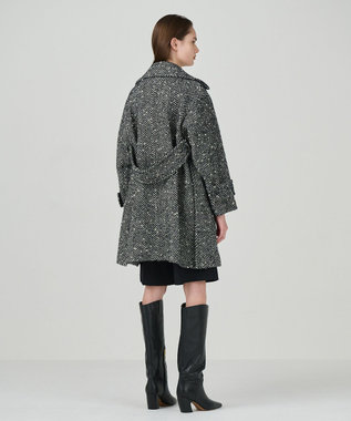 GRACE CONTINENTAL ヘリンボーンネップコート ブラック