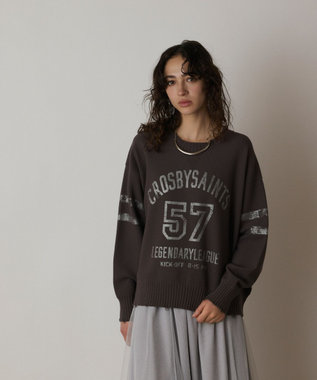 GRACE CONTINENTAL ナンバリングニットトップ グレー