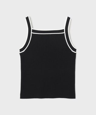 GRACE CONTINENTAL バイカラーリブニットトップ ブラック