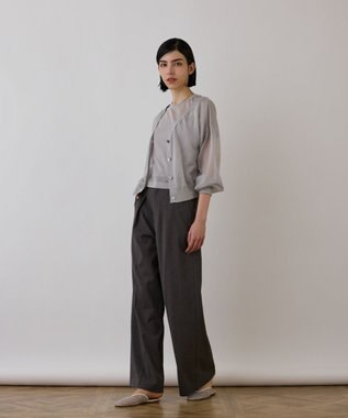 GRACE CONTINENTAL ブライトシアーニットカーディガン グレー