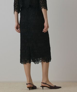 GRACE CONTINENTAL レ－スタイトスカート ブラック