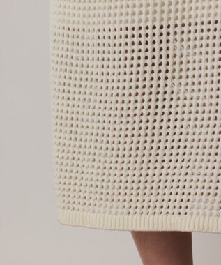 GRACE CONTINENTAL メッシュタイトニットスカート ホワイト
