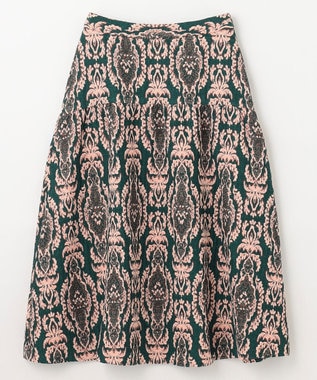 GRACE CONTINENTAL オーナメントジャガードスカート グリーン