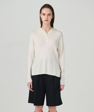 GRACE CONTINENTAL メリノウールリブフーディー ホワイト