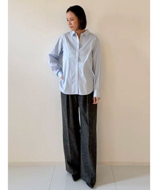 GRACE CONTINENTAL ピンタックドレスシャツ ブルー