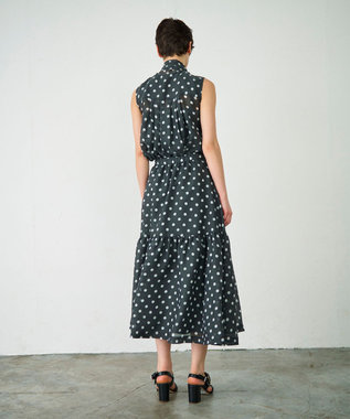 GRACE CONTINENTAL シアードットプリントスカート ブラック