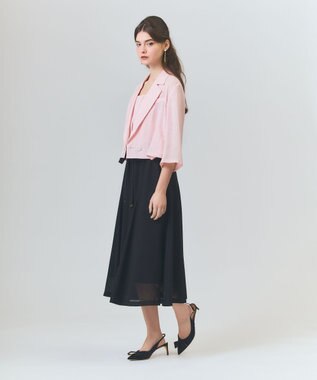 GRACE CONTINENTAL リネンライクバイカラーワンピース ピンク